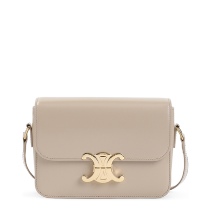 Triomphe Shoulder Bag Leather Beige - Image 2