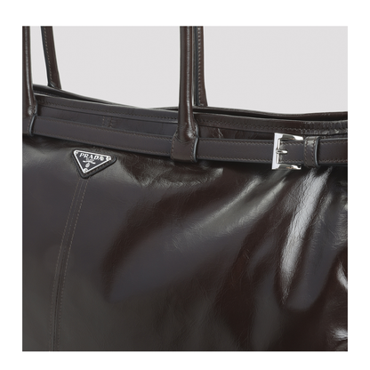 Dark Brown Leather Tote Bag - Image 5