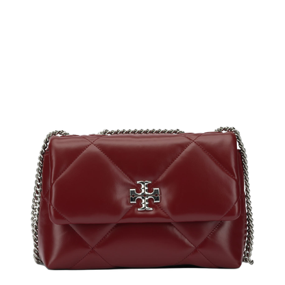 Kira Small Calf Leather Shoulder Bag - Dark Carmine - Image 4