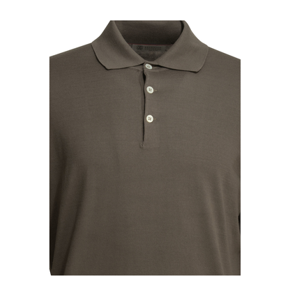 Polo Shirt with Buttons Brown - Image 3