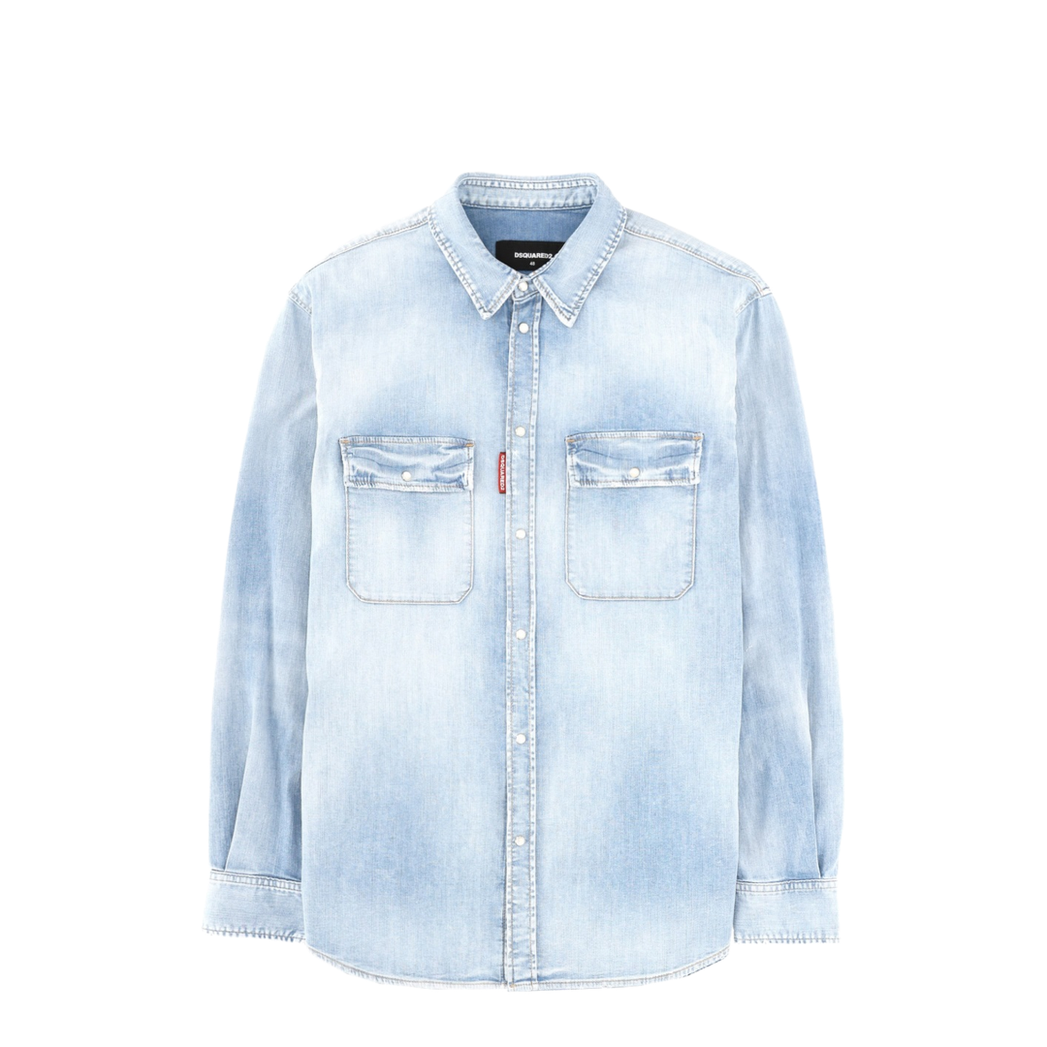 Light Blue Washed Denim Shirt - Image 1