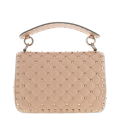 Antique Pink Nappa Leather Medium Rockstud Spike Handbag - Image 3