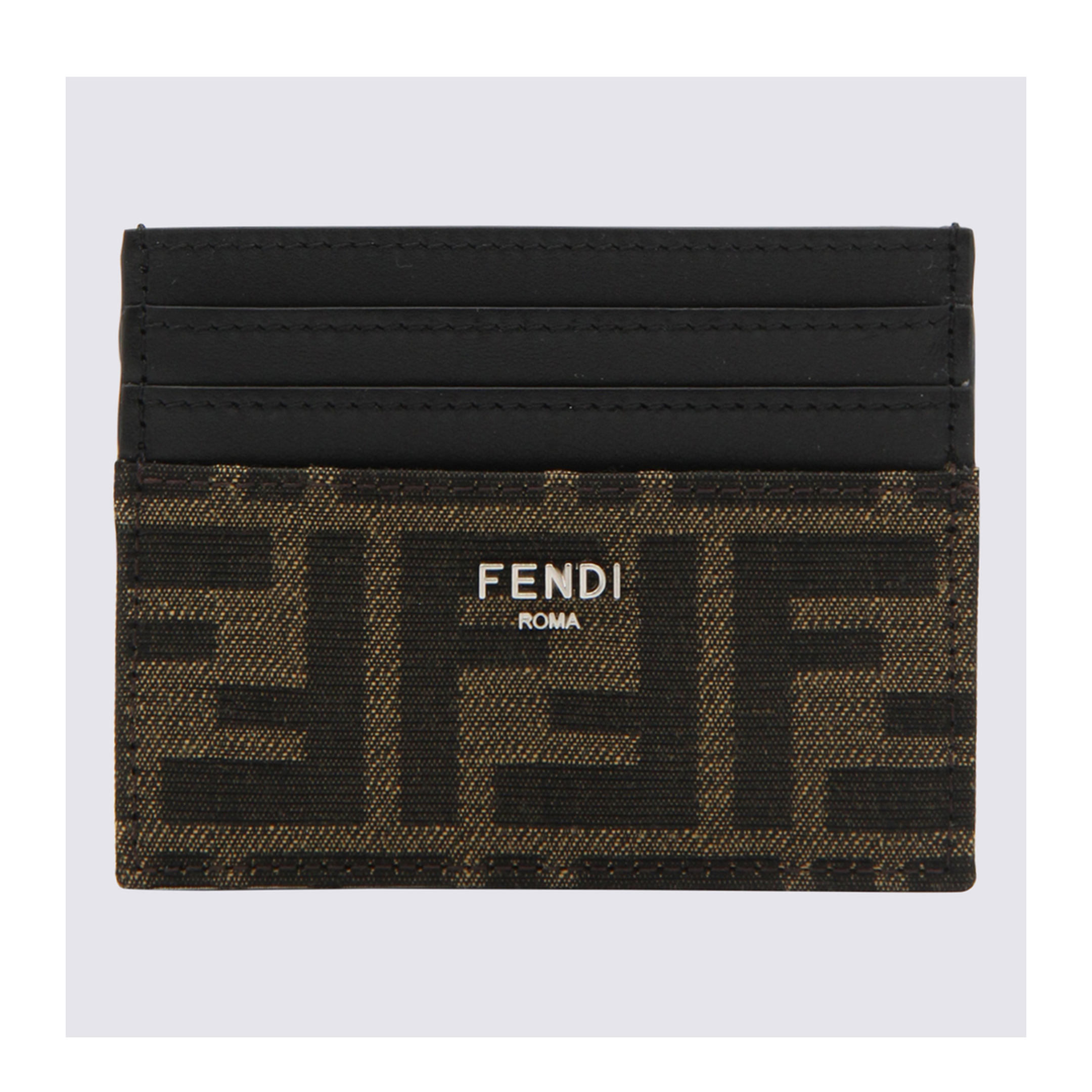 FF Jacquard Card Holder Leather Brown - Image 2