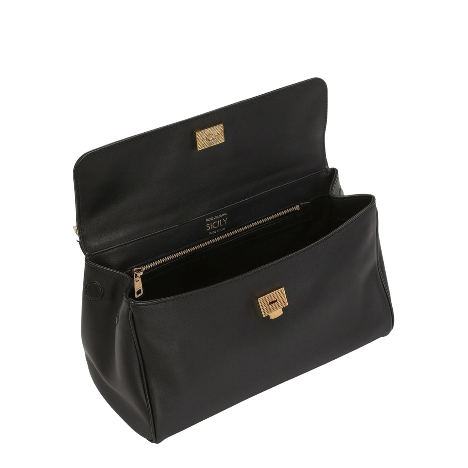 My Sicily handbag in plongé calfskin in Black - Image 2