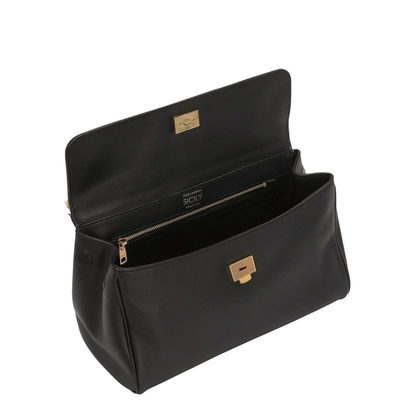 My Sicily handbag in plongé calfskin in Black - Image 2