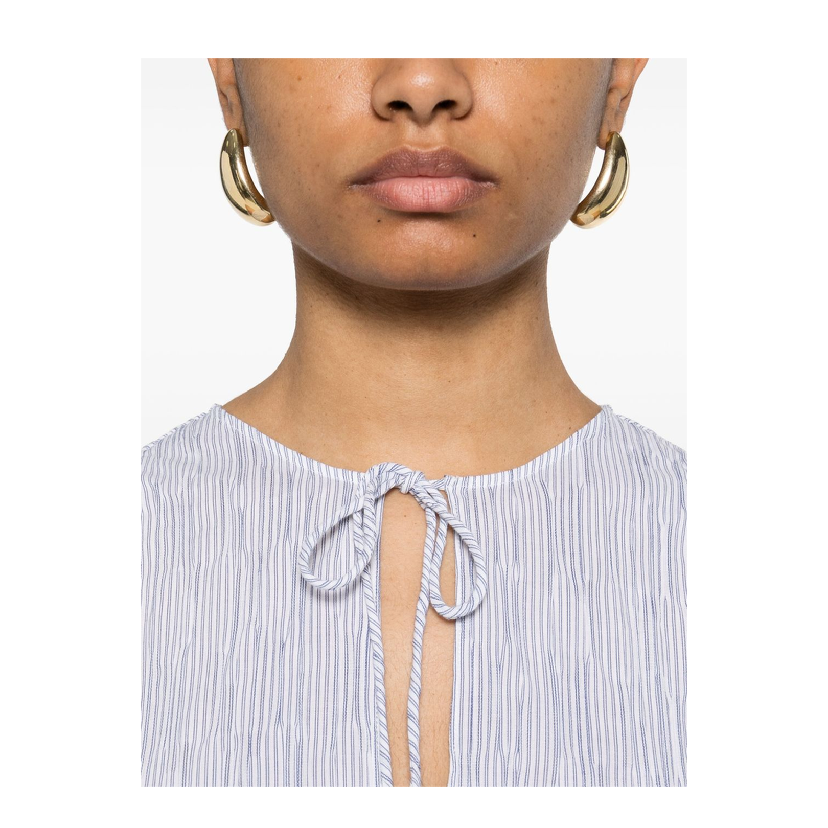 Wrap Dress in Cotton Blend Blue - Image 4