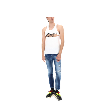 Skater Jeans in Medium Blue with Destroyed Details - Image 2