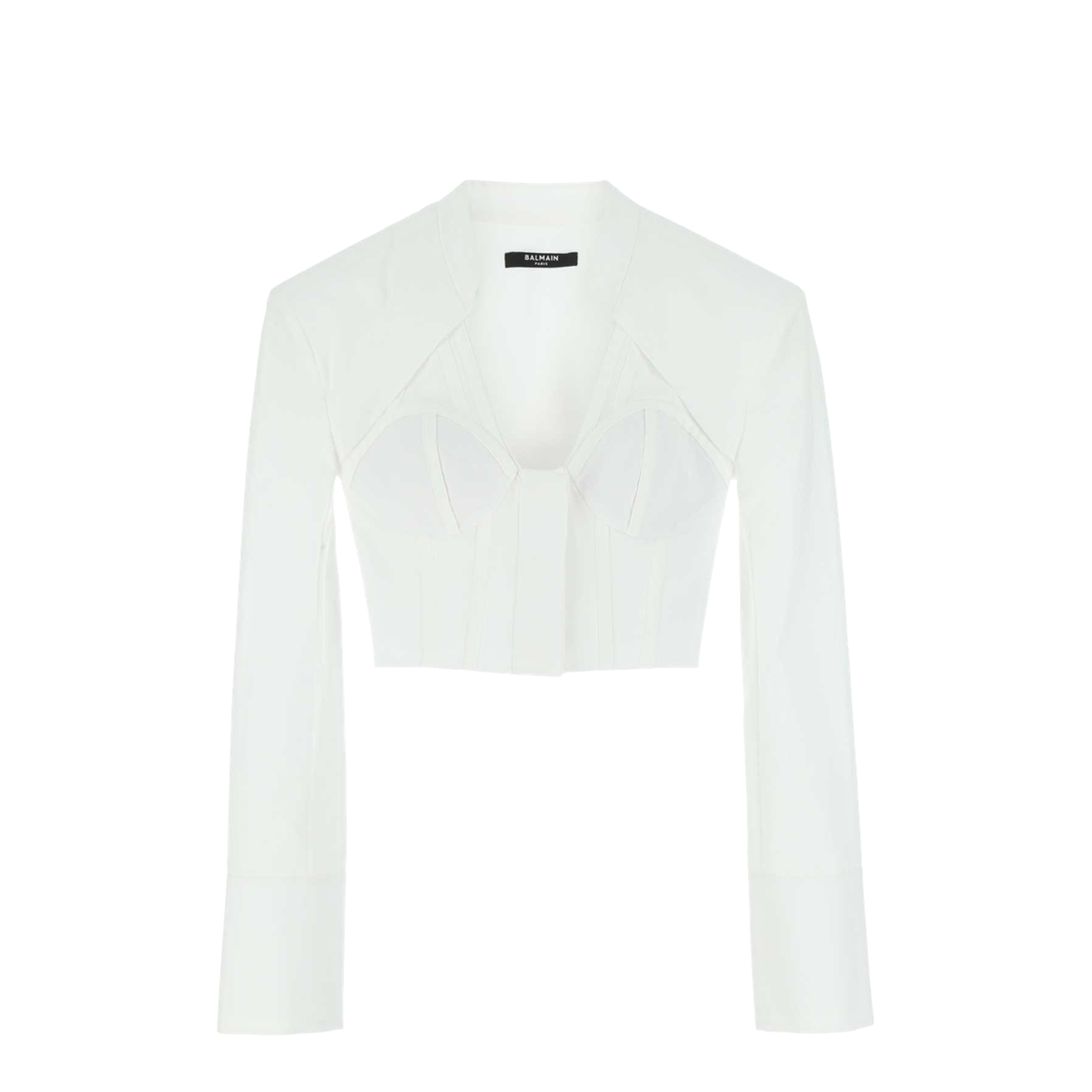 Cotton Poplin Cropped Shirt White - Image 1
