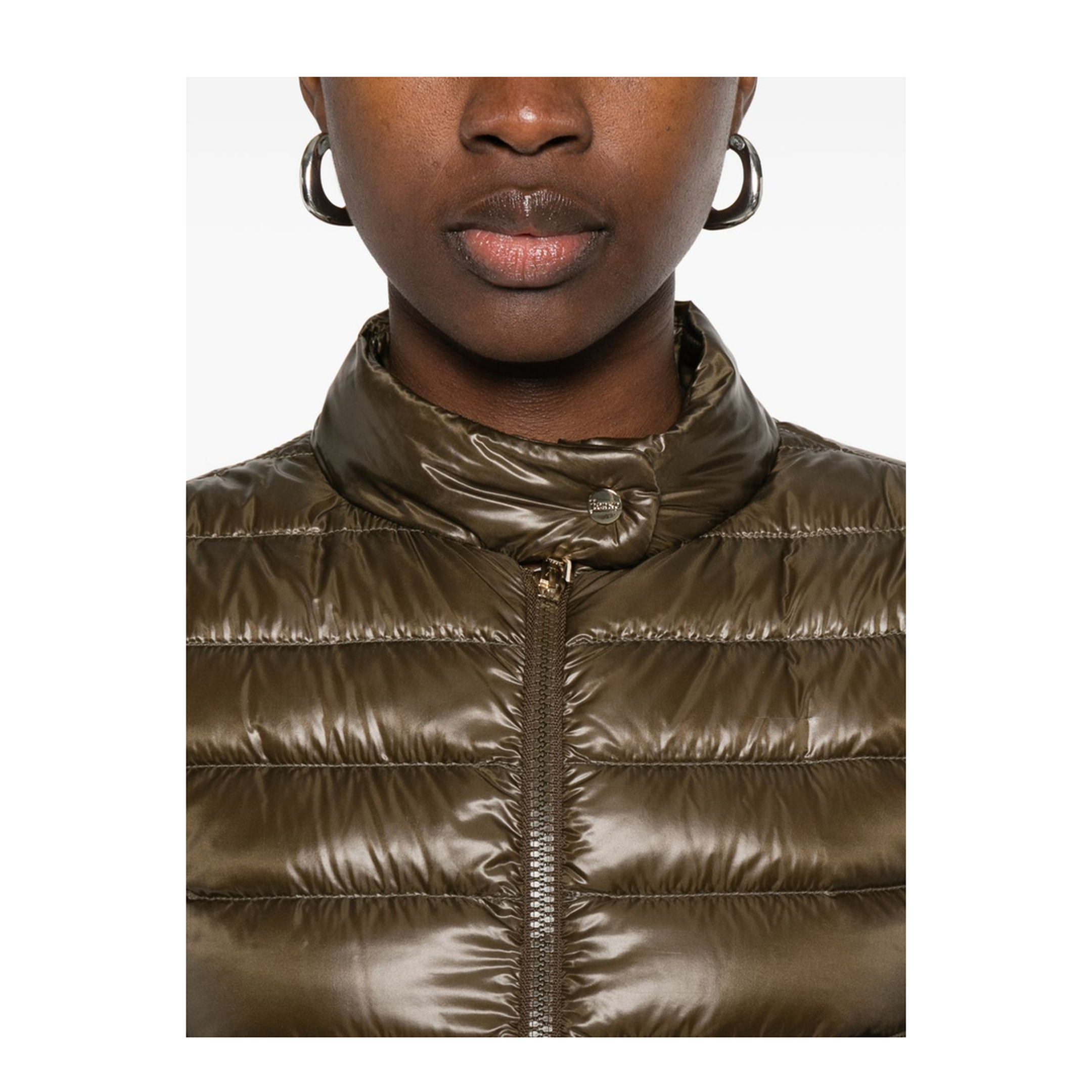 Military Green Ultralight Nylon Bomber Jacket - Image 5