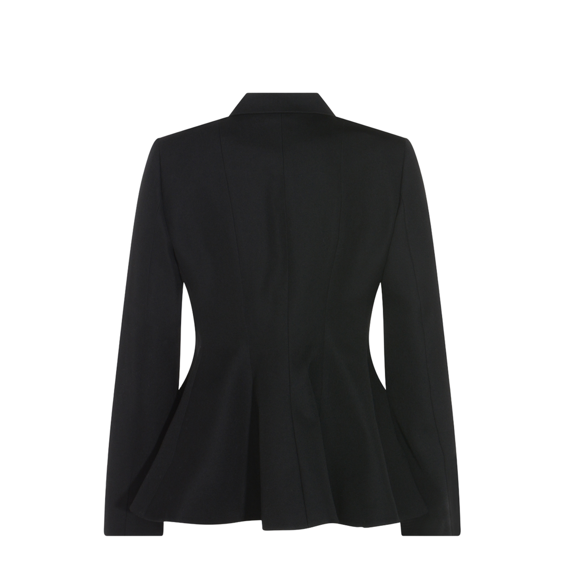 Black Grain de Poudre Wool Jacket - Image 3