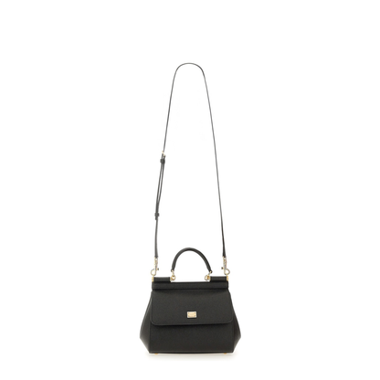 Sicily Small Calfskin Handbag - Black - Image 4