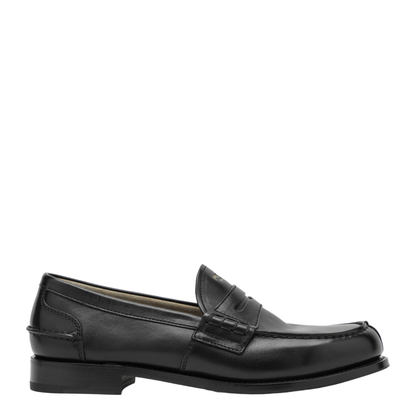 Black Brushed Leather Loafers - Image 1