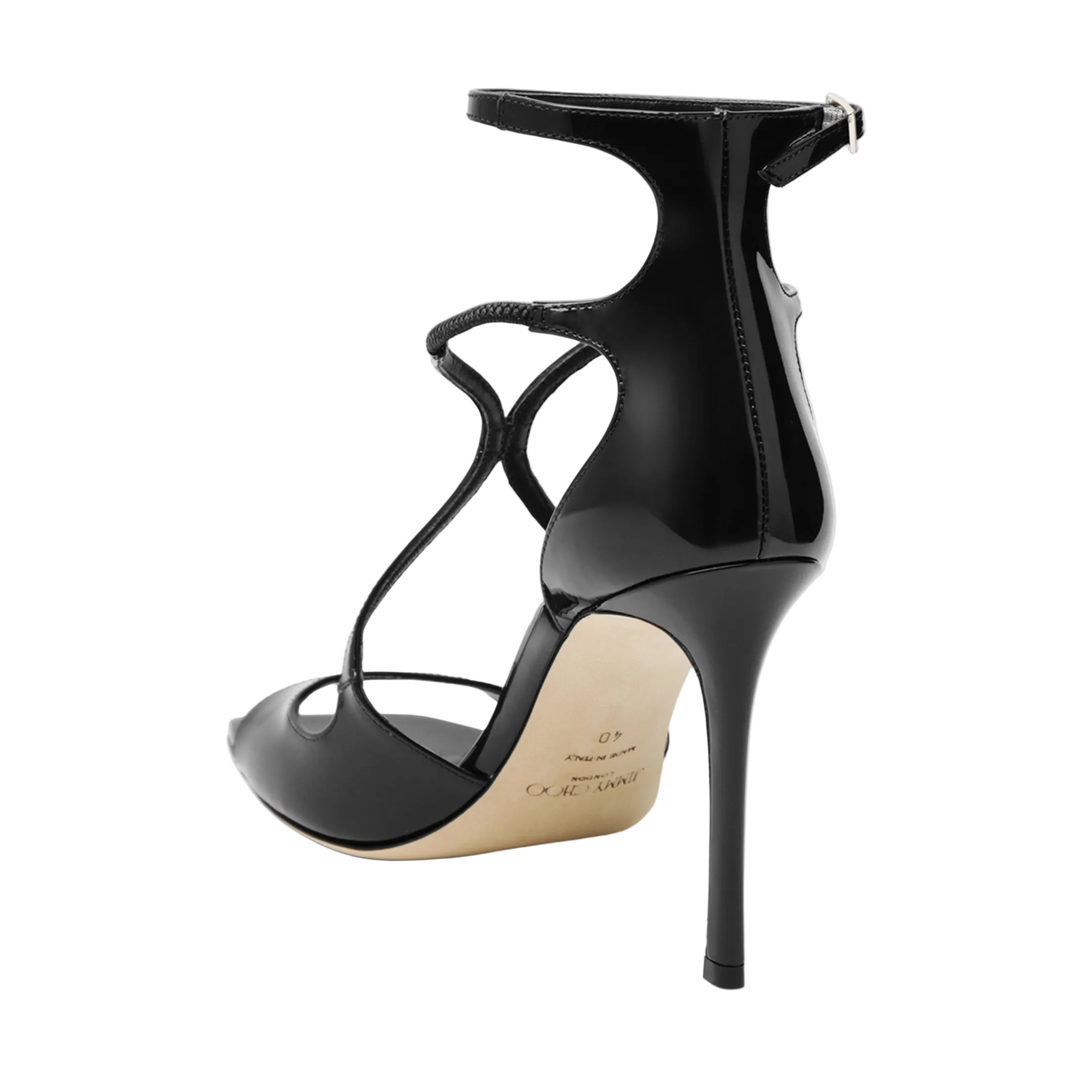Azia sandals in black patent leather - Image 2