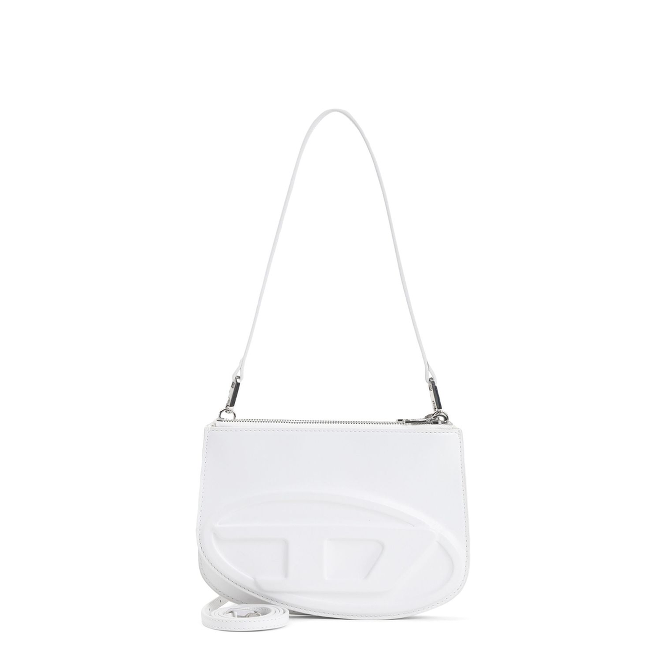 1DR Twin Small Printed Leather Shoulder Bag - White - Image 1