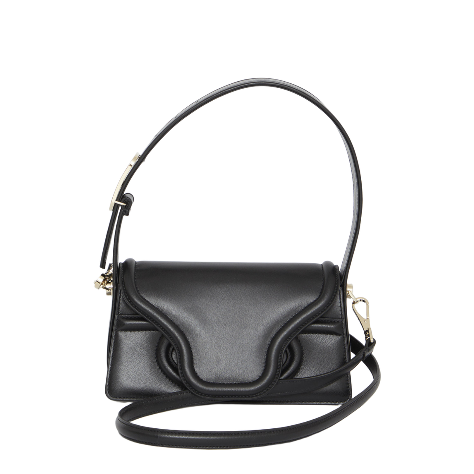 Black Leather Shoulder Bag - Image 2