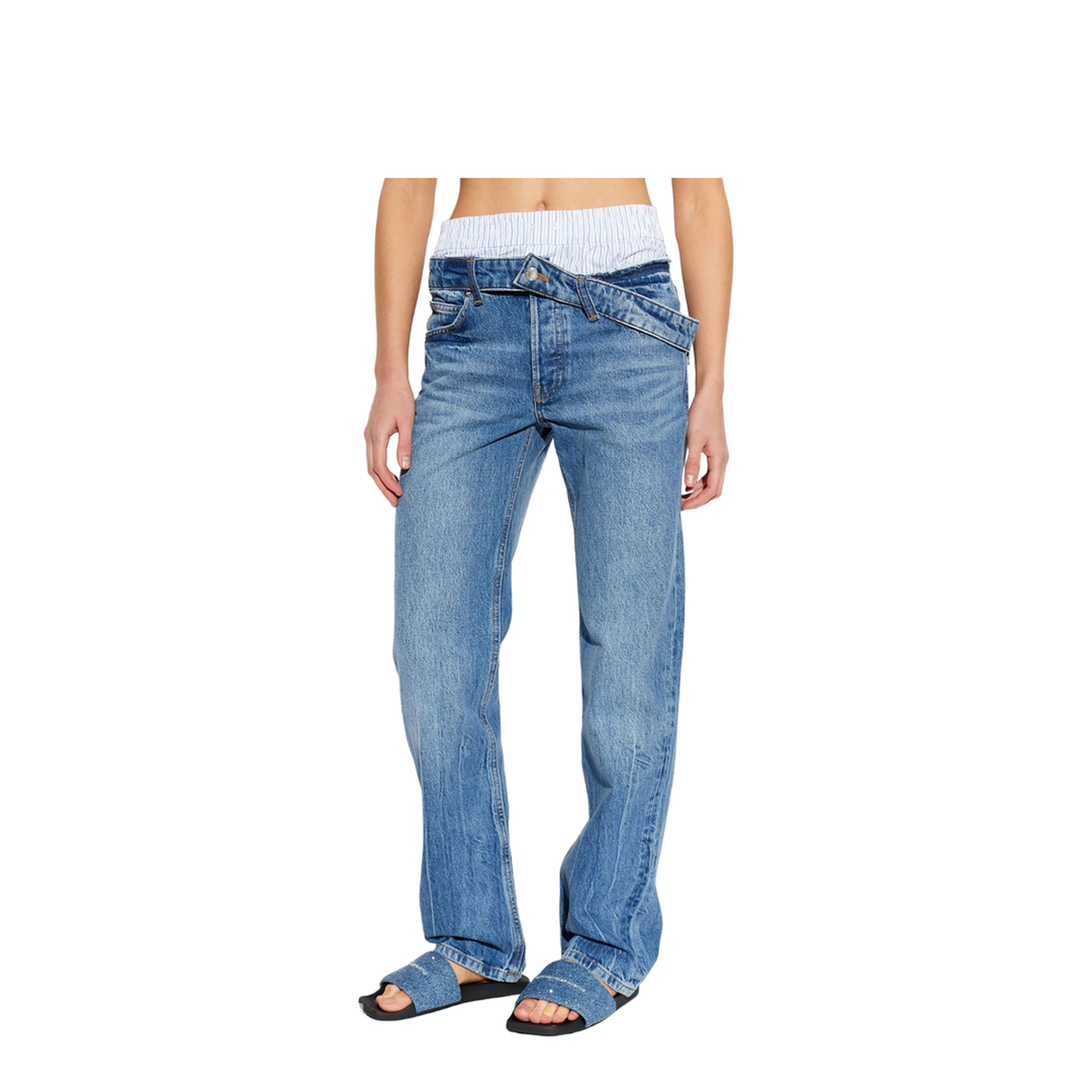 Boxer Detail and Drop Waistband Slim Fit Jeans - Image 2