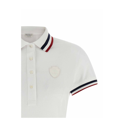 Striped Polo MIni Dress - White - Image 4