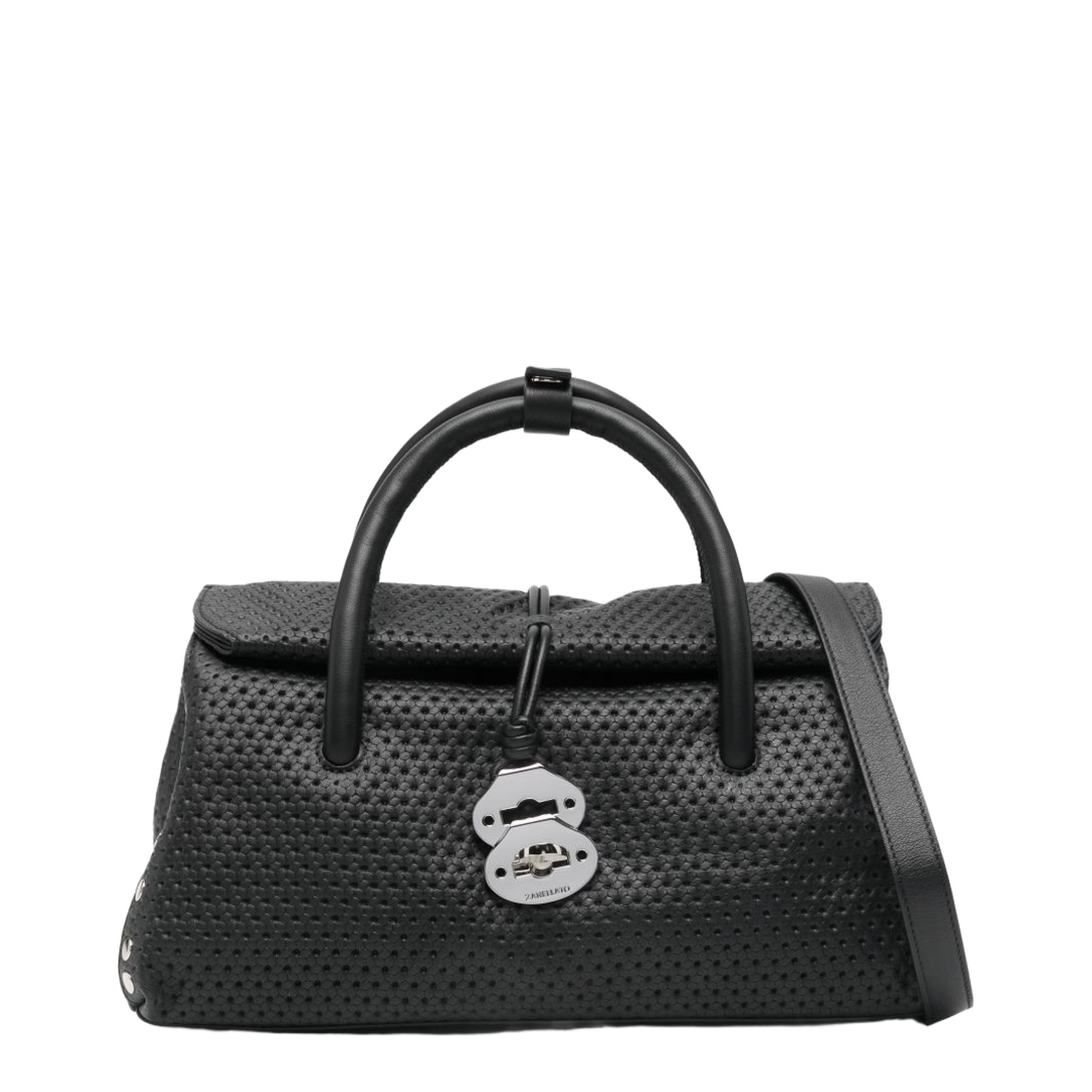 Centaur Line Small Calf Leather Top Handle Bag - Black Nero - Image 1