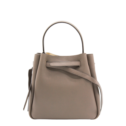 Romy Pebbled Leather Bucket Bag - Soft Cement - Image 5