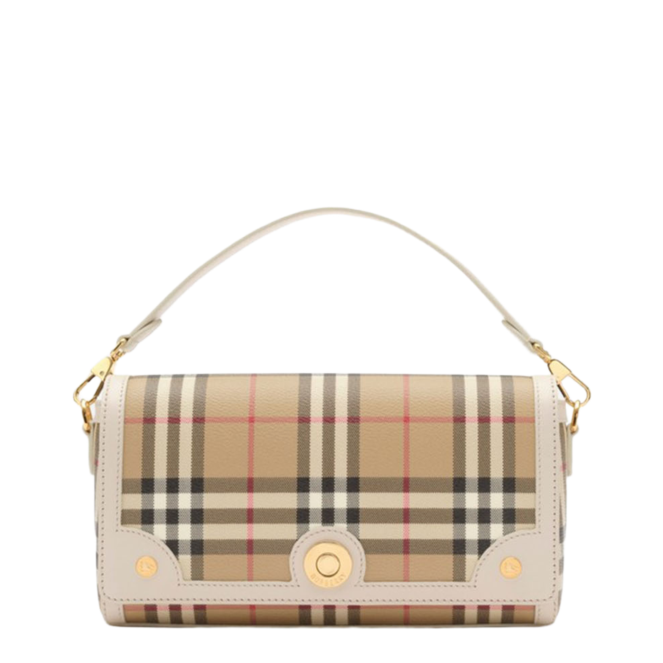 Note Coated Textile Top Handle Bag - Vintage Check/Soap Beige - Image 1