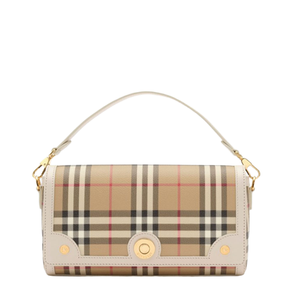 Note Coated Textile Top Handle Bag - Vintage Check/Soap Beige - Image 1