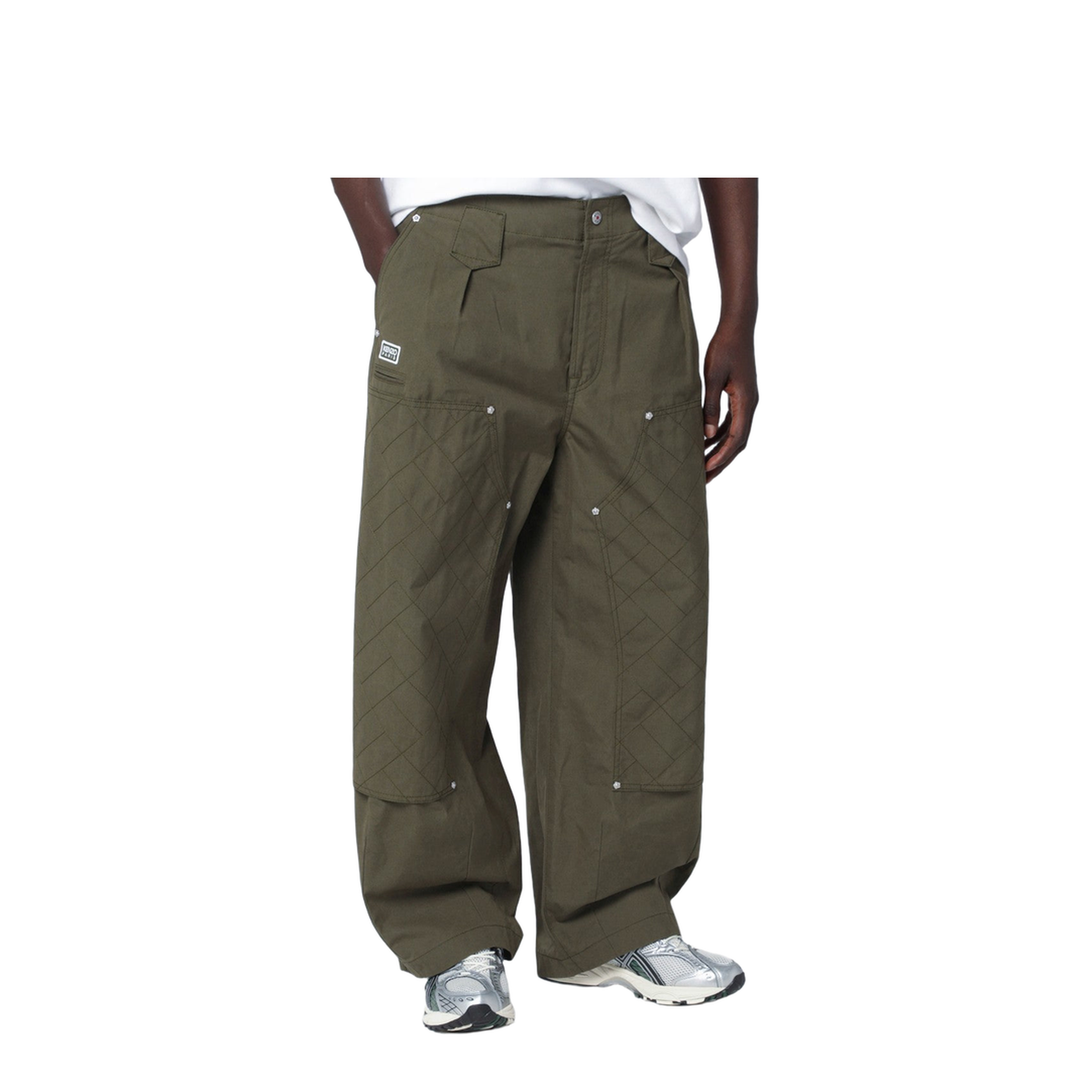 Khaki Green Cotton Trousers - Image 1