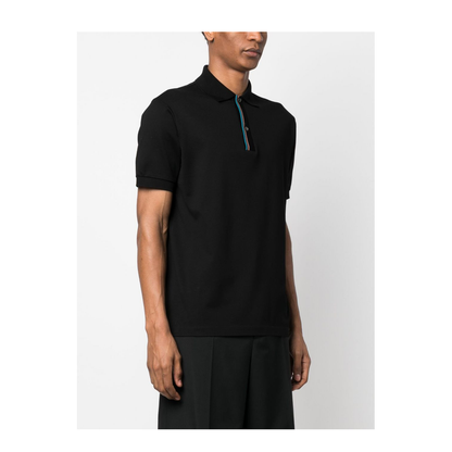 Black Cotton Polo Shirt - Image 5