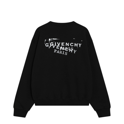 Black Brushed Cotton Sweatshirt with Logo - Image 2