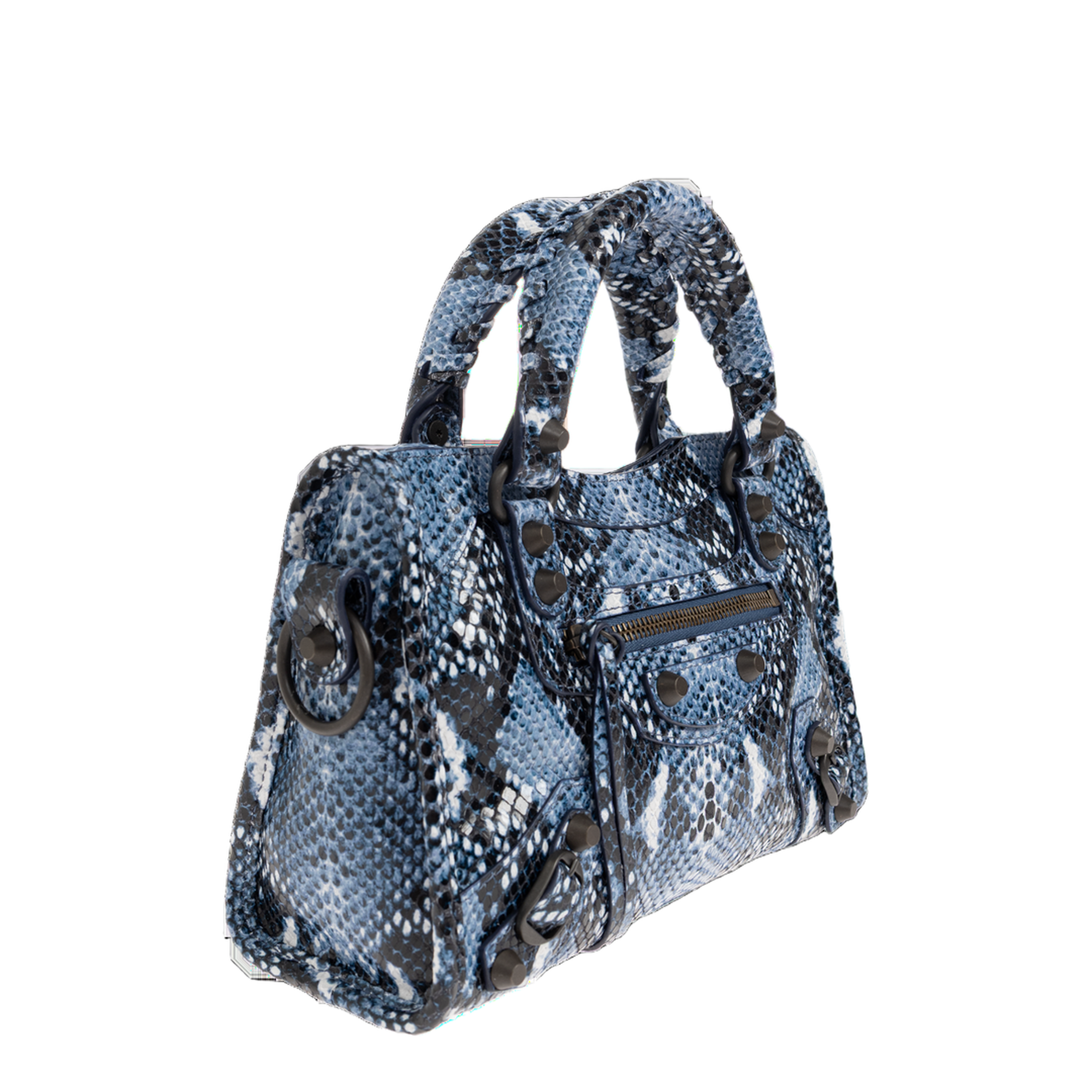 Le City Mini Python Embossed Calfskin Bag - Blue - Image 4
