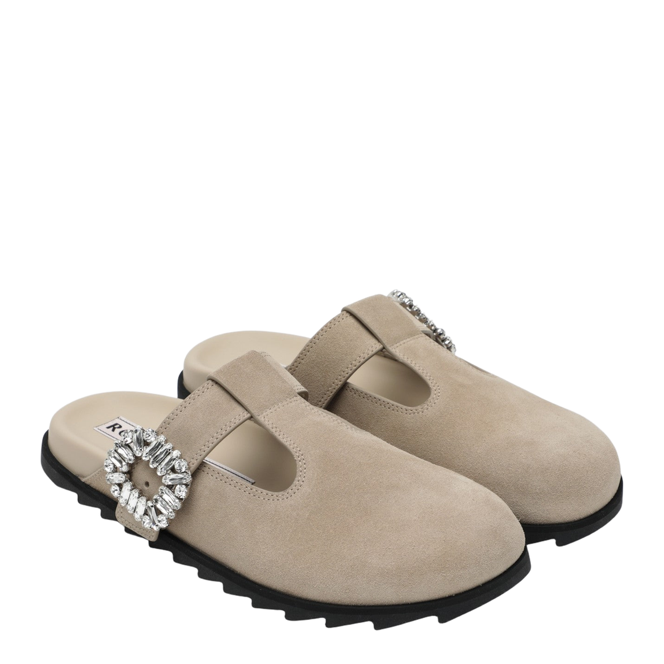 Slidy Viv Mules in Suede Beige - Image 2