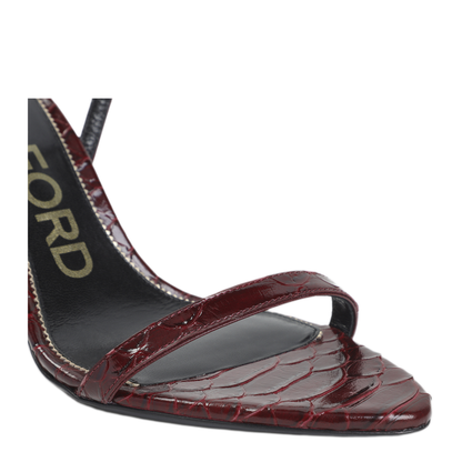 Semi Shiny Printed Python Sandals - Image 6