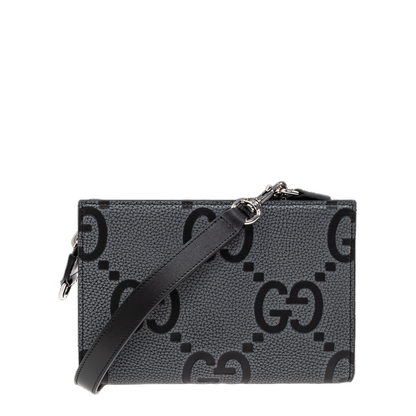 GG Jumbo Small Leather Crossbody Bag - Gray - Image 1
