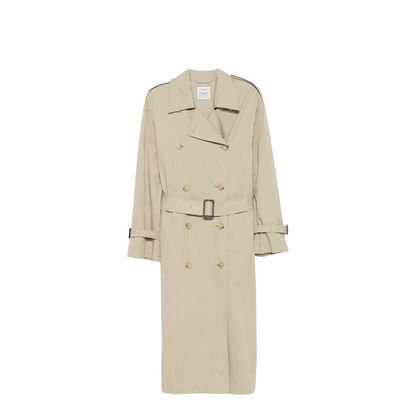 Beige Double-Breasted Trench Coat - Image 1