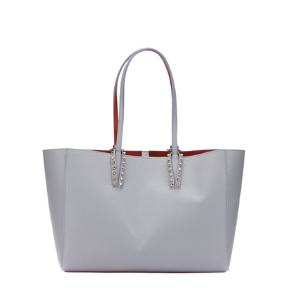 Cabata Small Grained Leather Tote Bag - Grey - Image 3