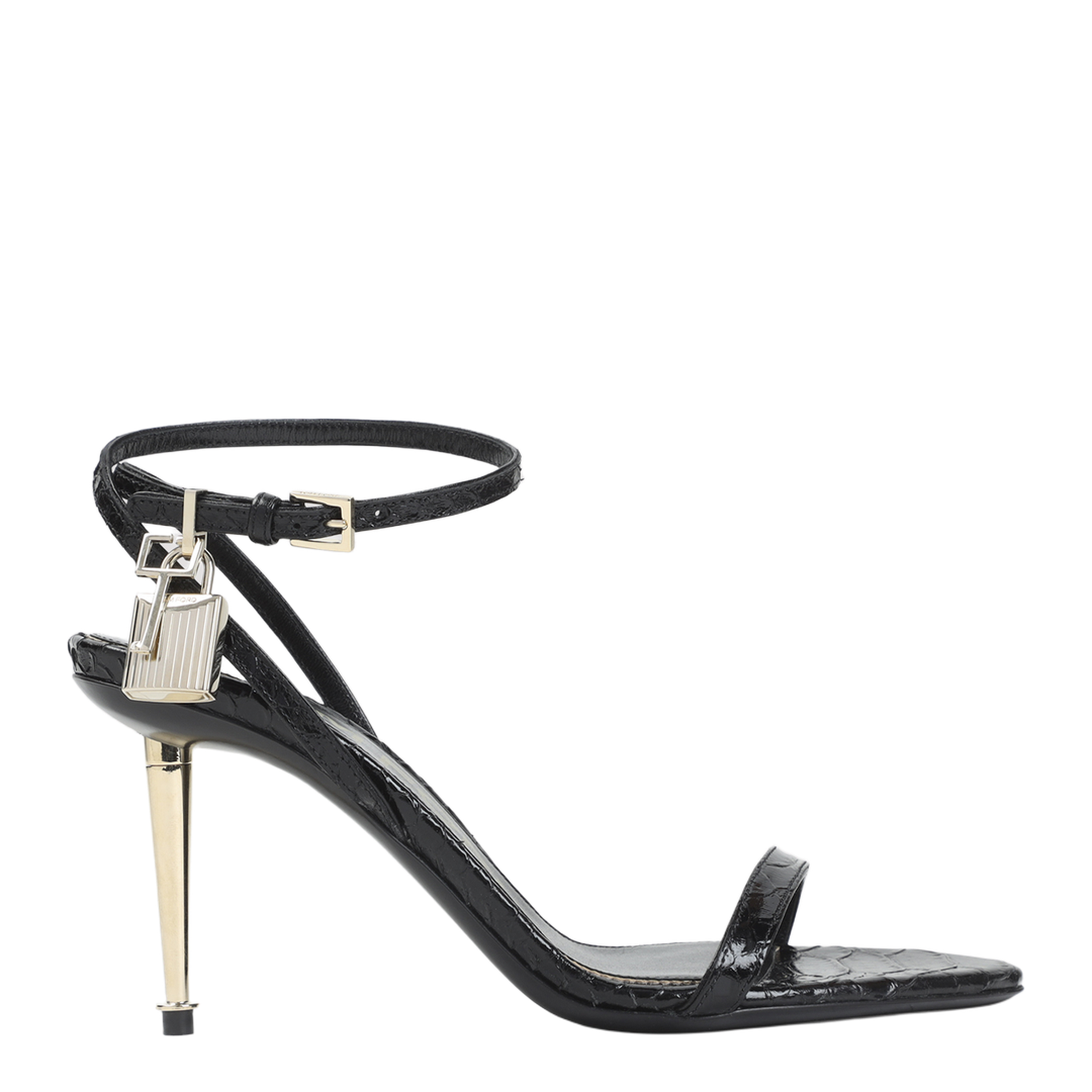 Semi Shiny Printed Python Sandals - Image 1