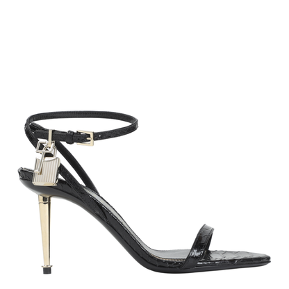 Semi Shiny Printed Python Sandals - Image 1