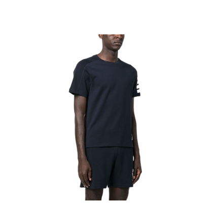 Short Sleeve Tee with 4 Bar Stripe in Milano Cotton - Image 3