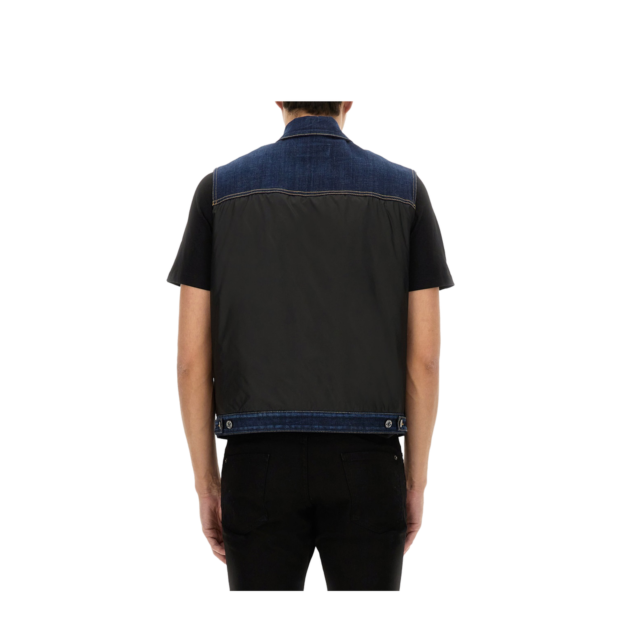 Denim Puffer Vest - Image 3