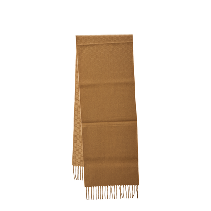 Wool Cashmere Scarf in Camel and Beige - Image 2