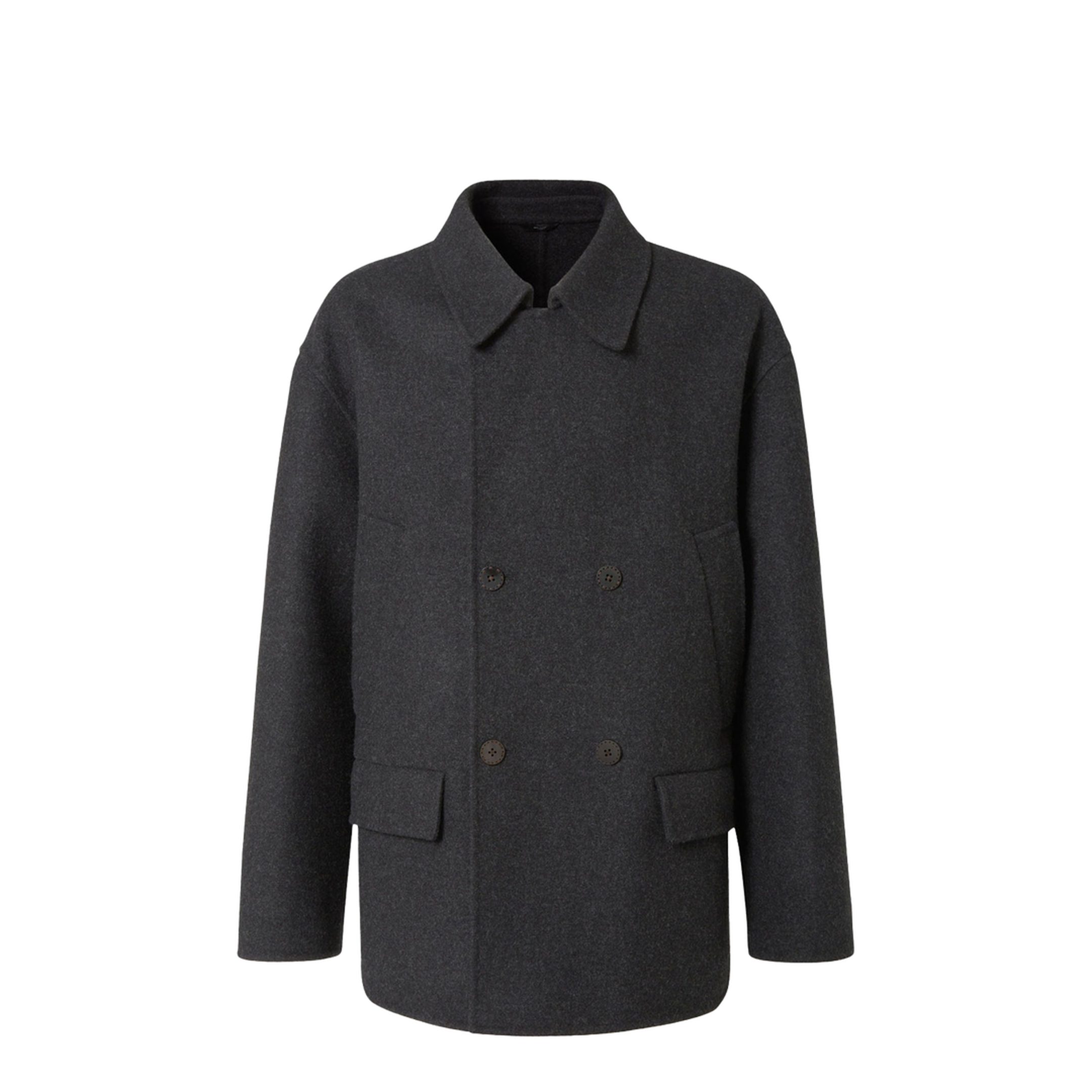 Wool Double-Breasted Pea Coat - Image 5