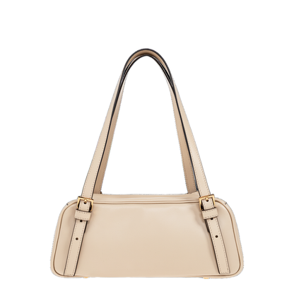 Tag Bowling Hand Bag Leather Beige - Image 3