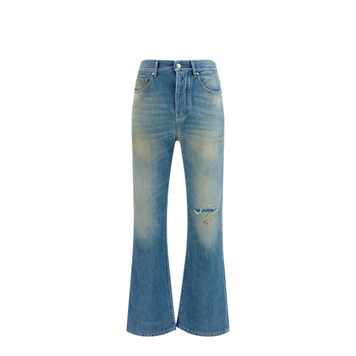 Slash Flared Distressed Jeans - Image 1
