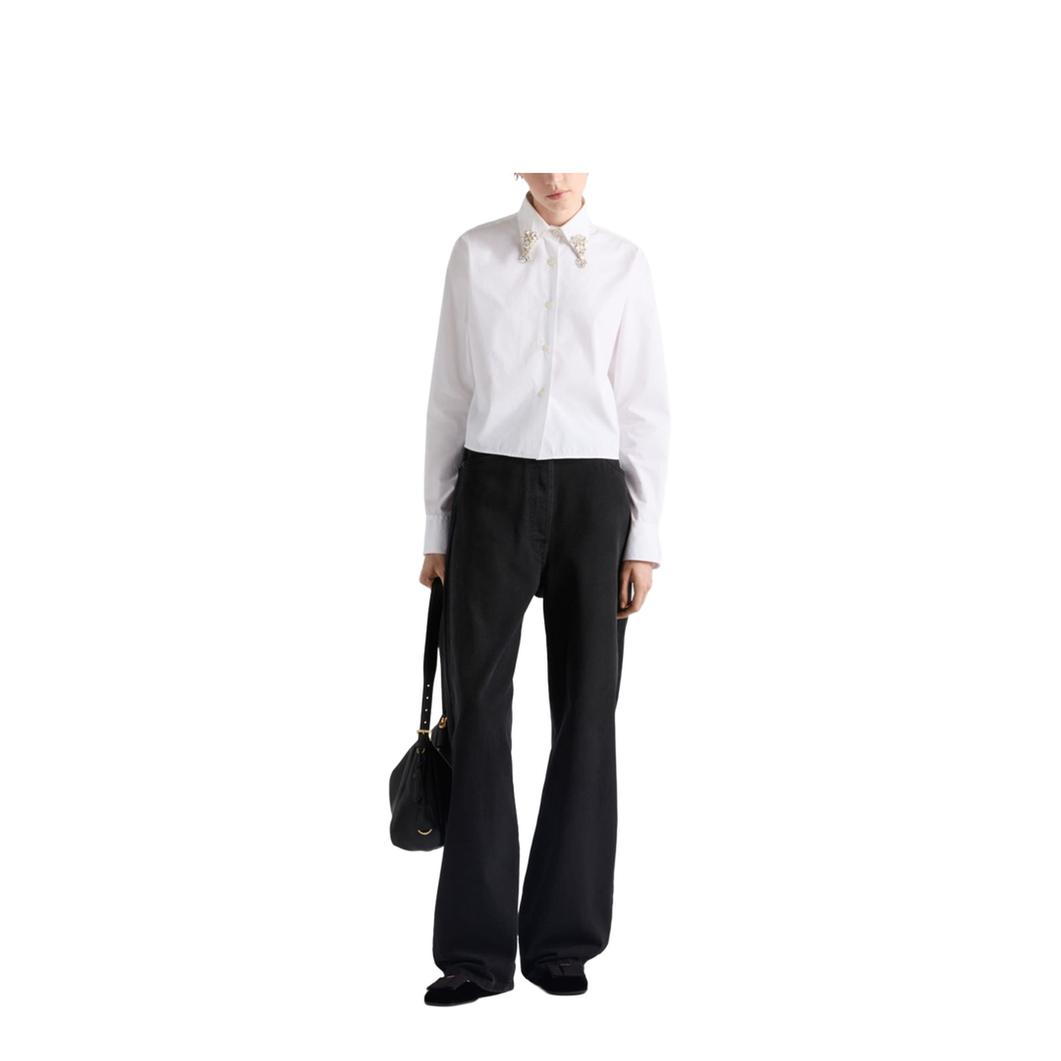 Boxy Shirt in Embroidered Poplin - Image 2