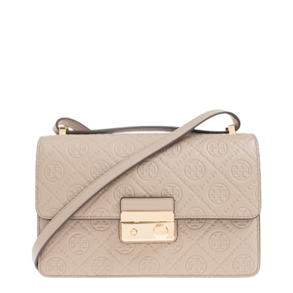 T Monogram Pebbled Shoulder Bag - Image 1