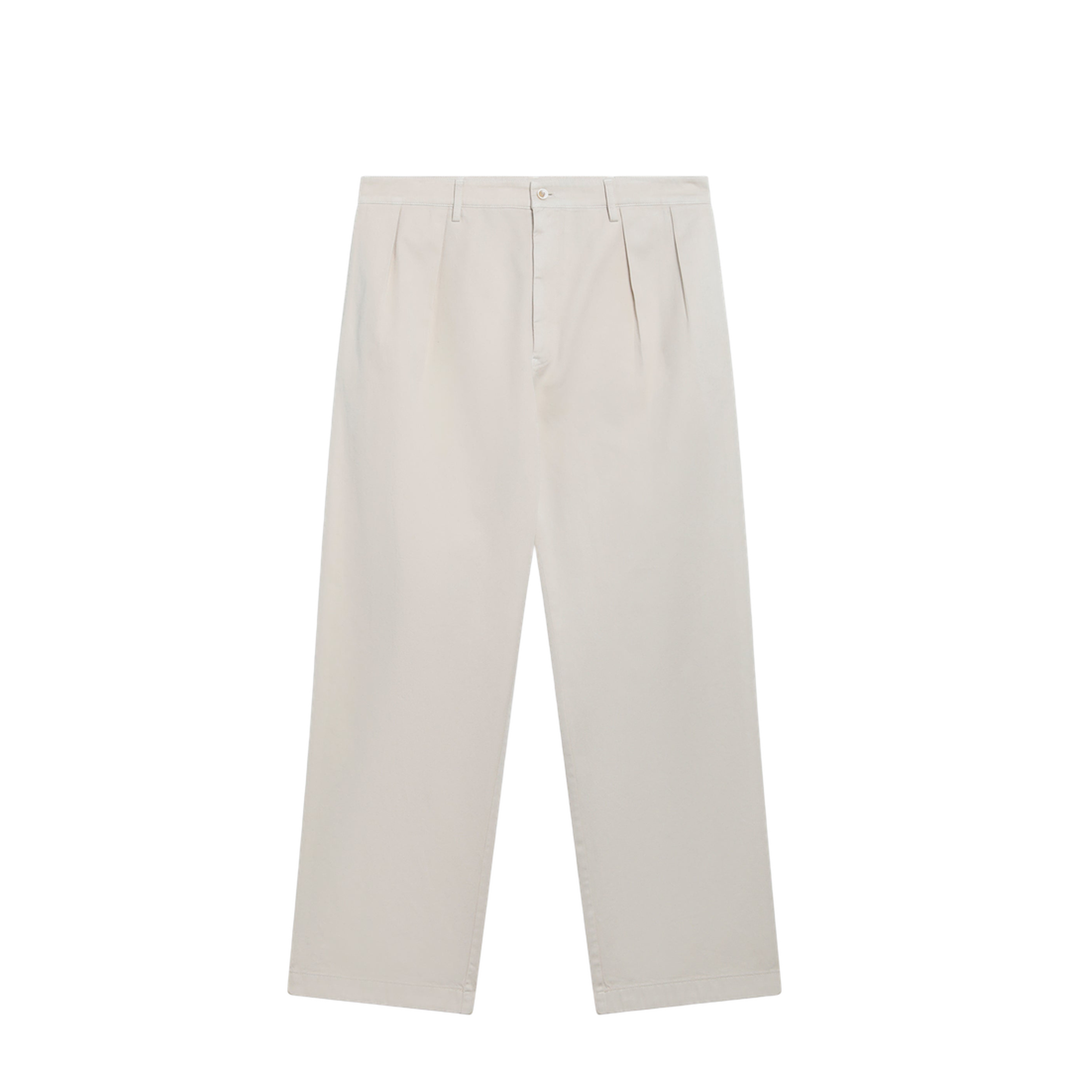 Sand-colored cotton trousers - Image 1