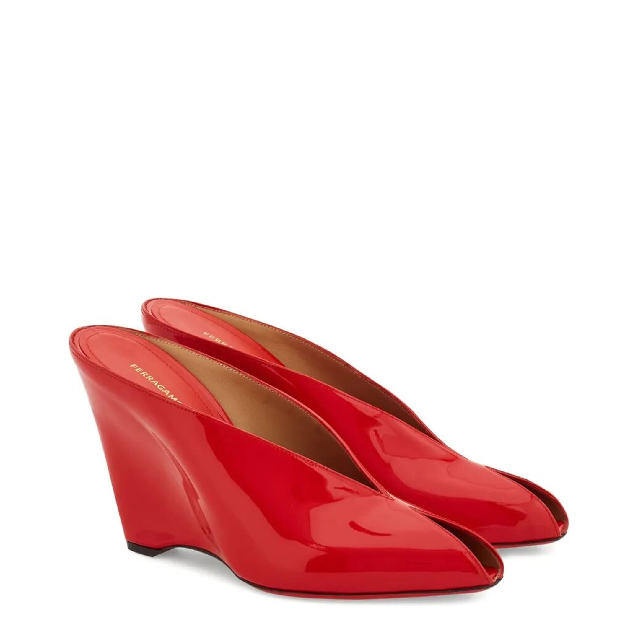 Alicia 95 Peep Toe Patent Leather Mule - Image 3