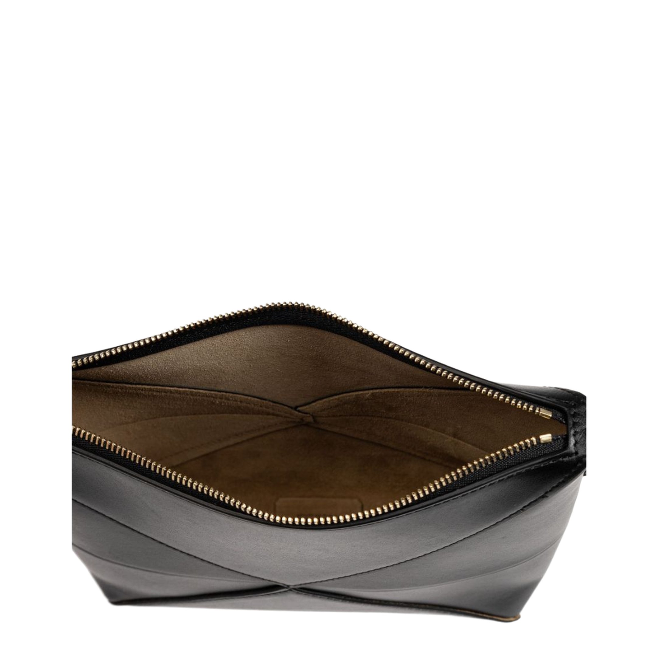 Puzzle Fold Leather Pouch - Black - Image 6