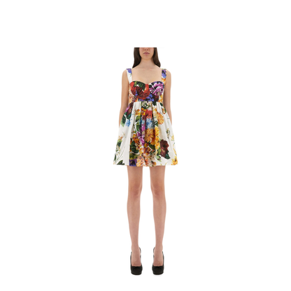 Bouquet Print Poplin Dress - Image 1