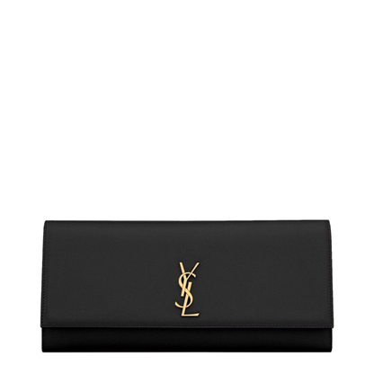 Kate Grain de Poudre Leather Clutch - Black - Image 2