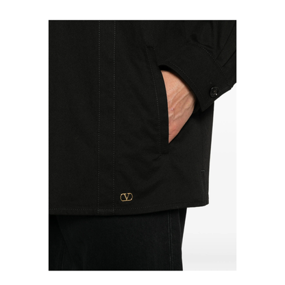 Cotton Gabardine Shirt Jacket with Vlogo - Image 5